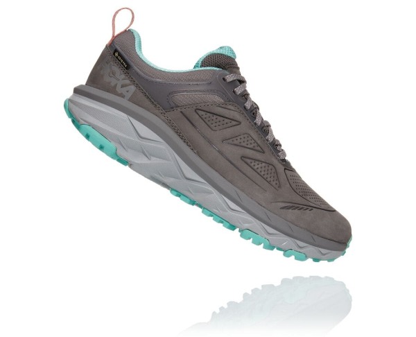 Hoka One One Challenger Low GORE-TEX Womens UK - Grey Walking Shoes - FSLEM3612